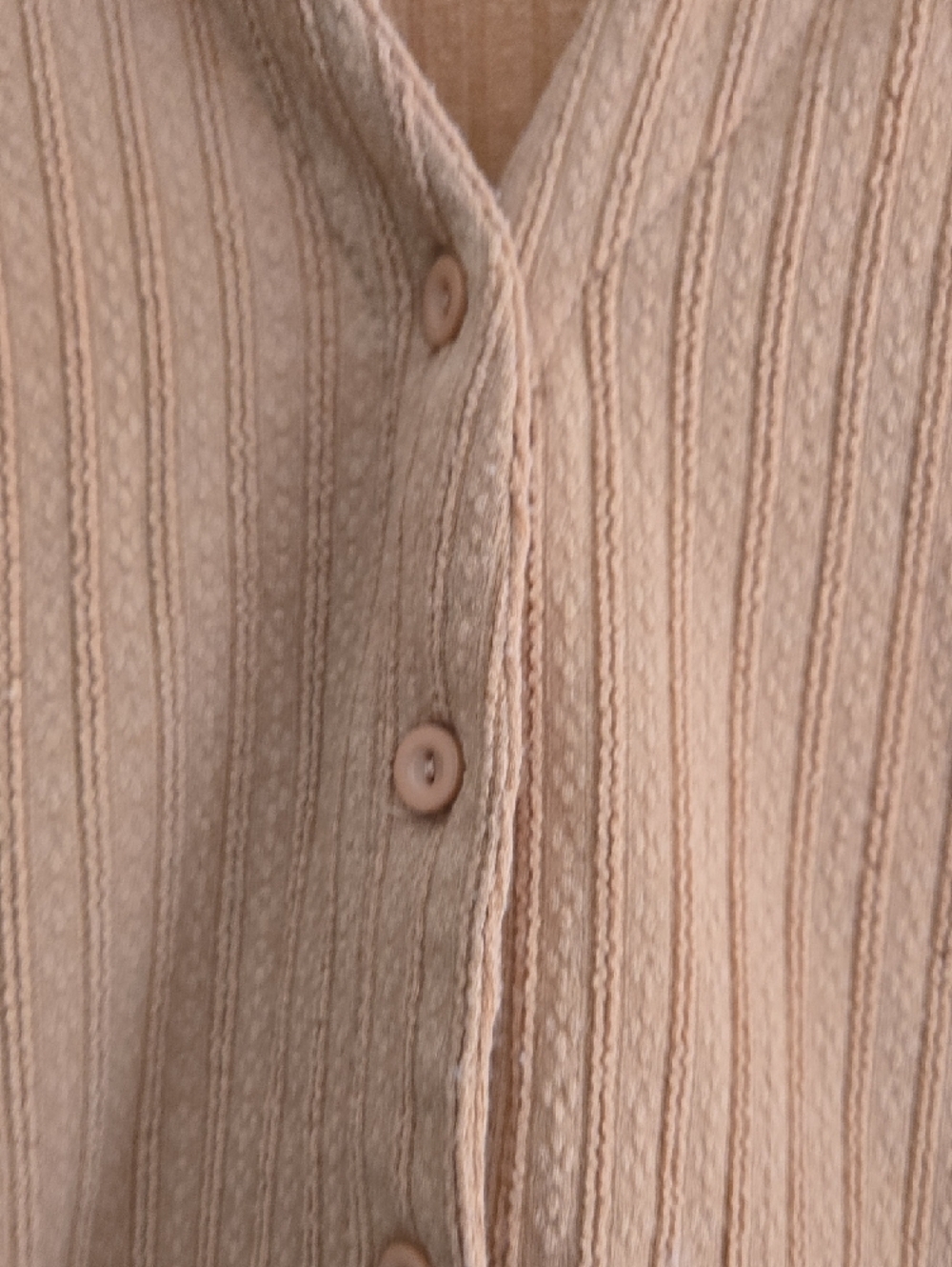 HYFVE Ribbed Button-Front Collared Top - Camel - Picture 3 of 10